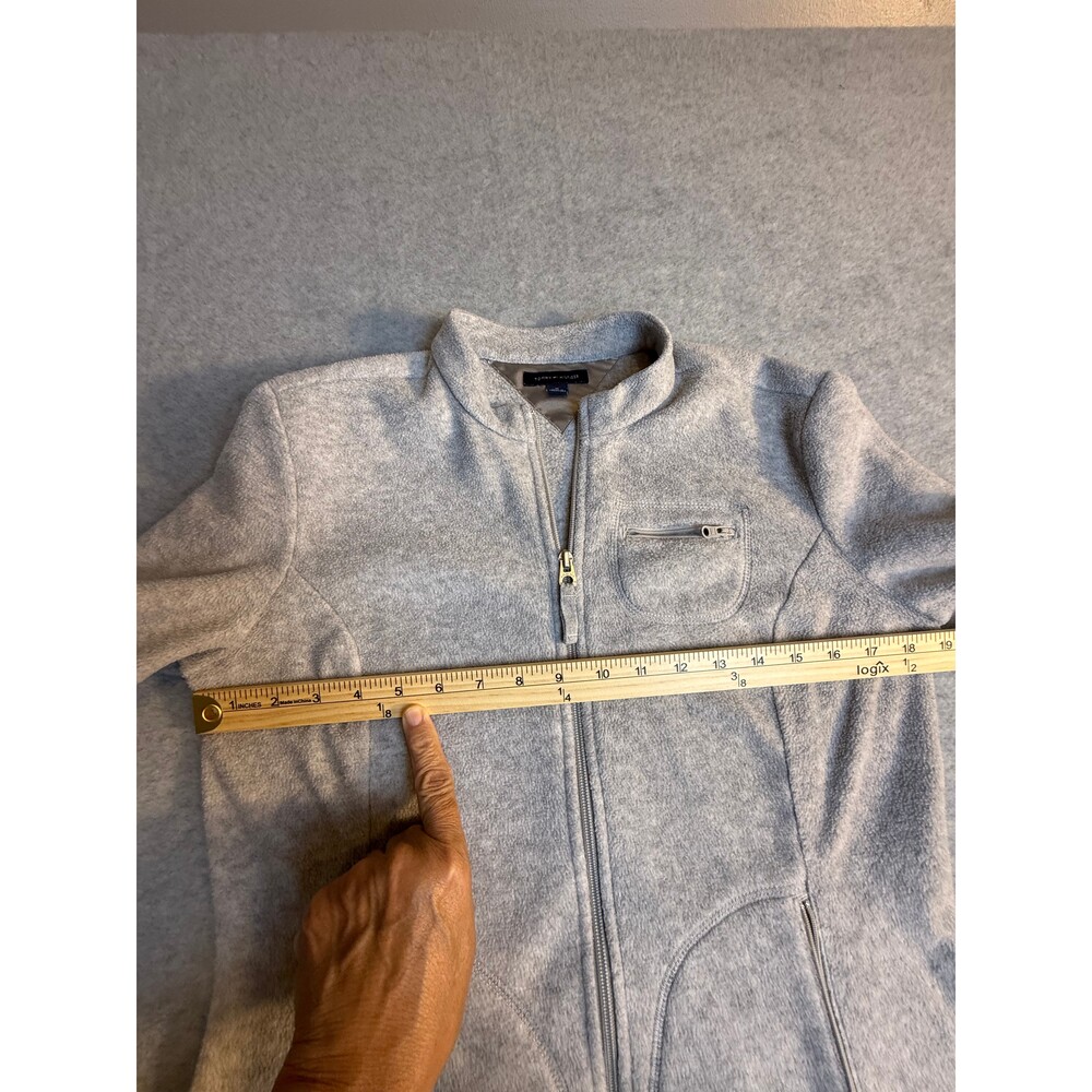 Tommy Hilfiger Light Gray Full Zip Fleece Jacket Women's Medium - Picture 5 of 11